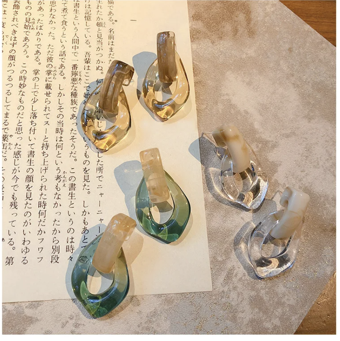 Серьги-кольца MOONBIFFY прозрачные пластиковые