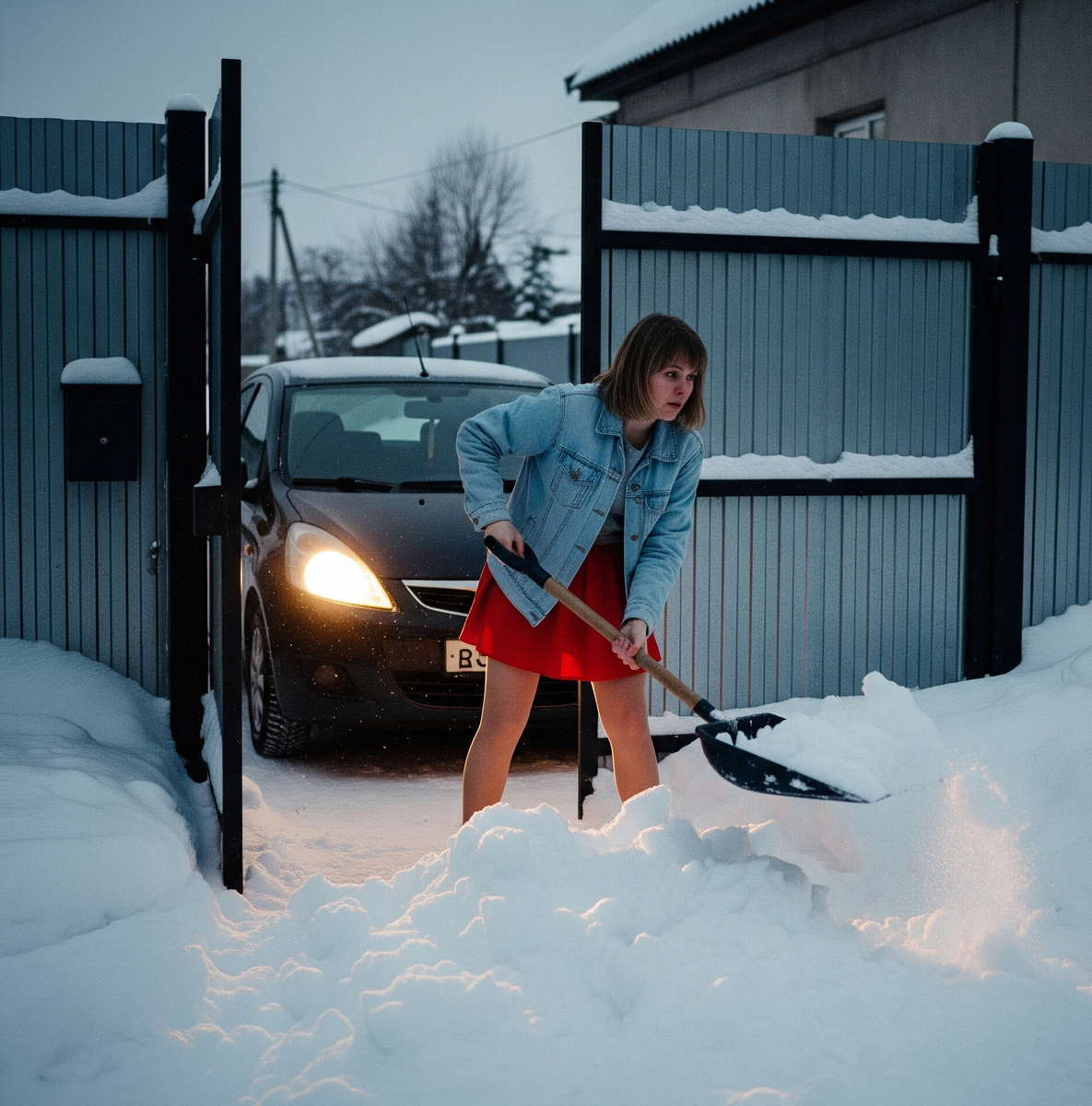 Чистка снега перед воротами мало кому может понравиться