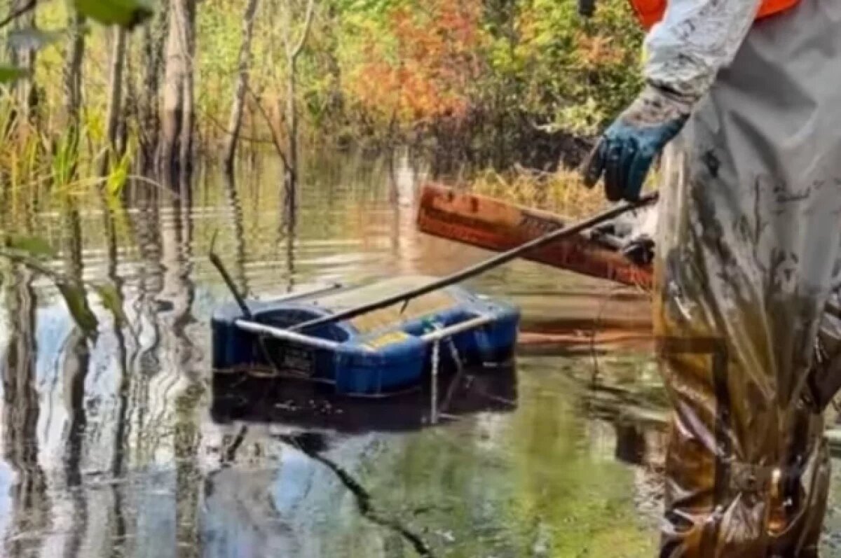    В Ижевске начали ликвидировать разлив нефти на реке Старковка