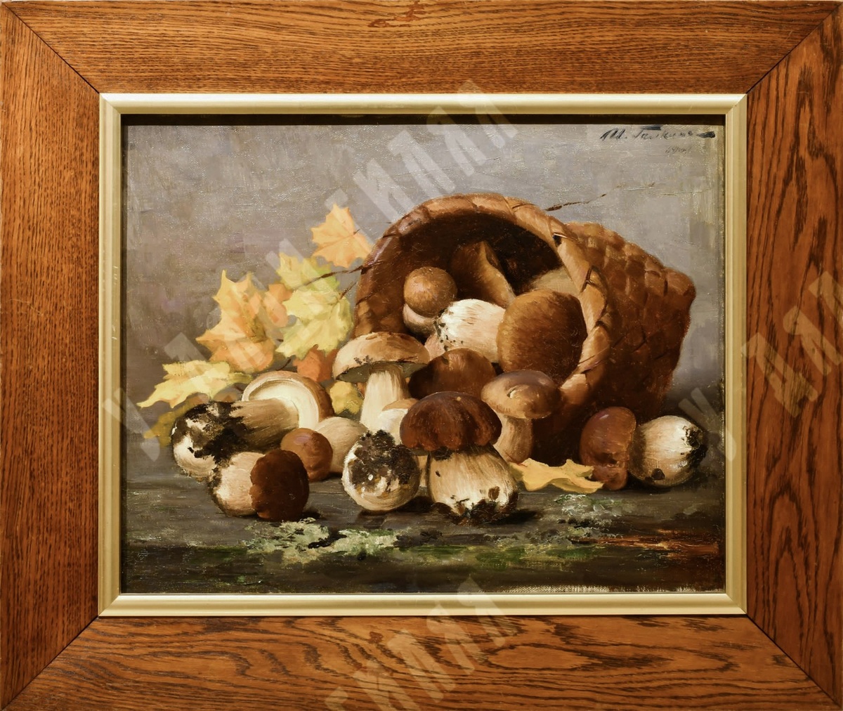 Галкин Илья Саввич. Натюрморт с белыми грибами, 1904.