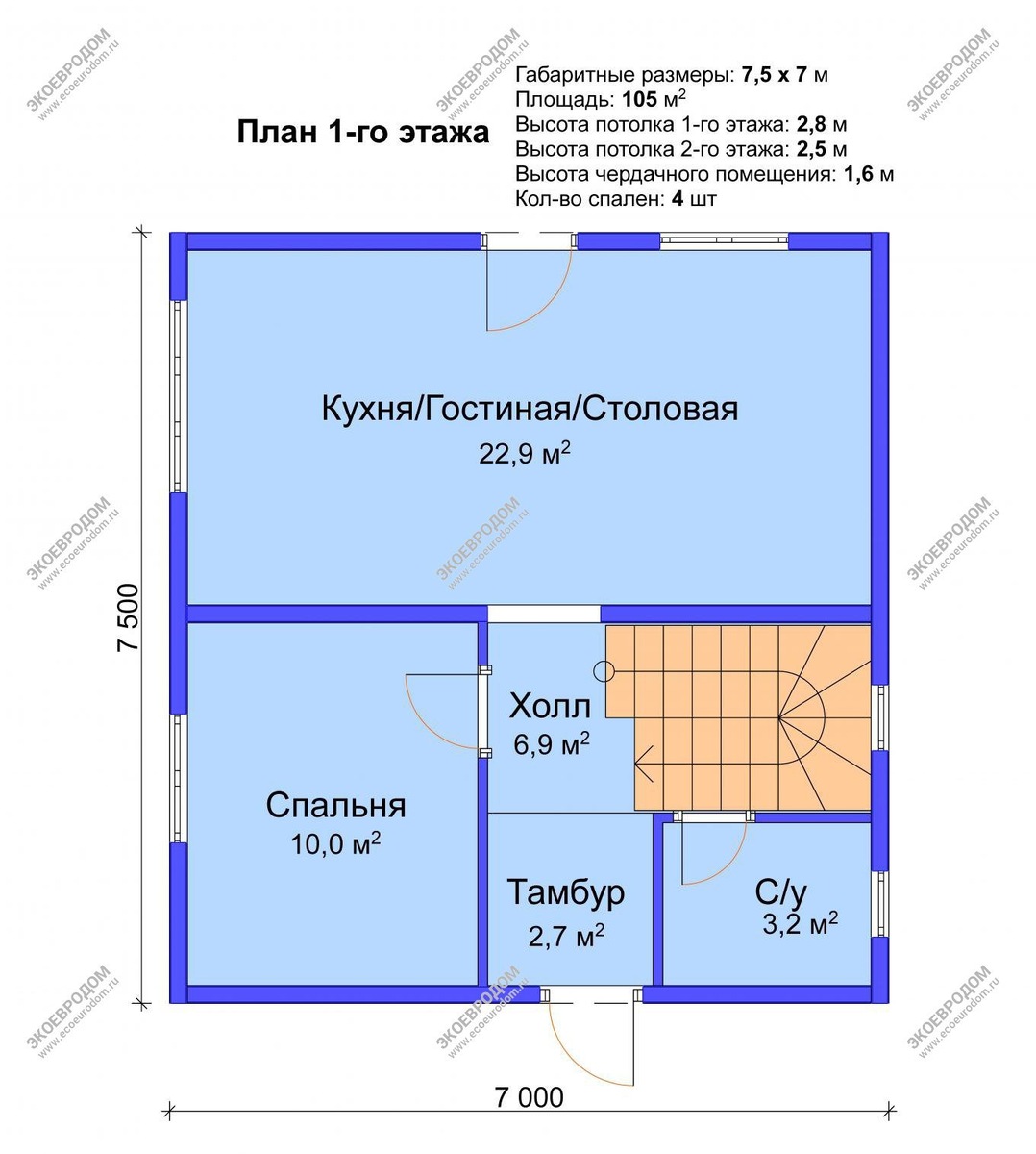 План 1-го этажа
