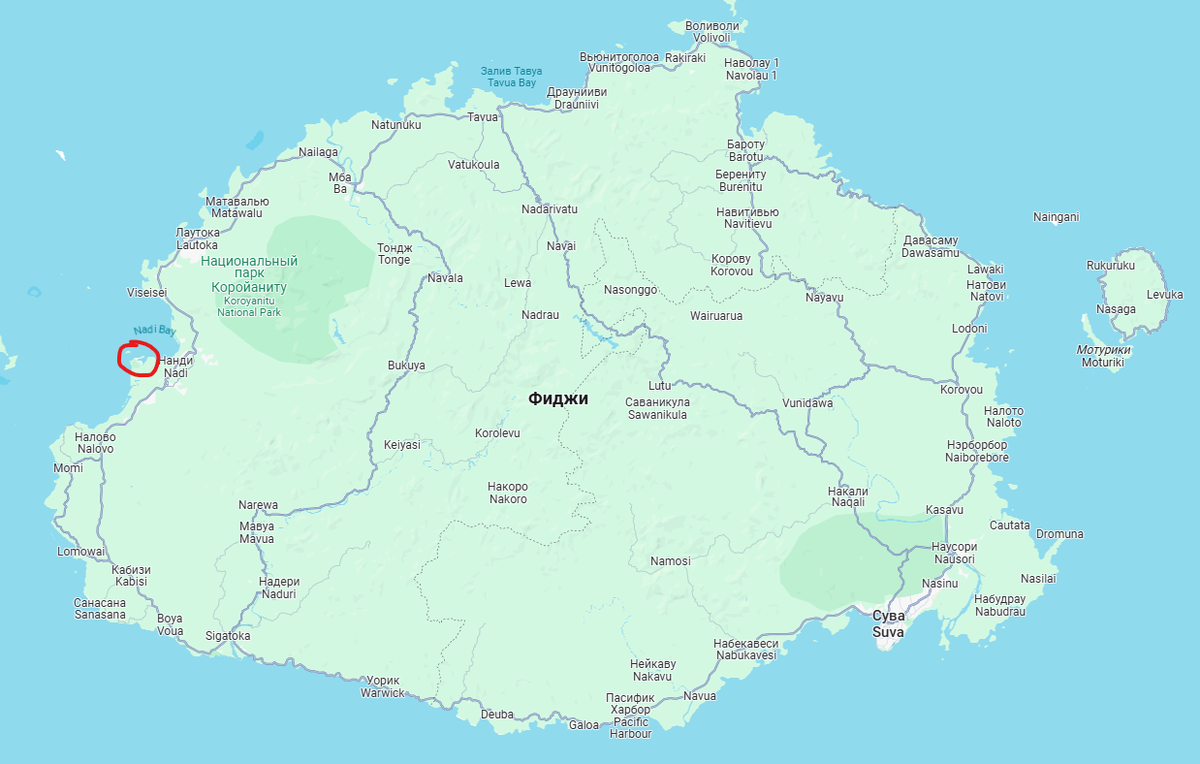 Расположение Denarau