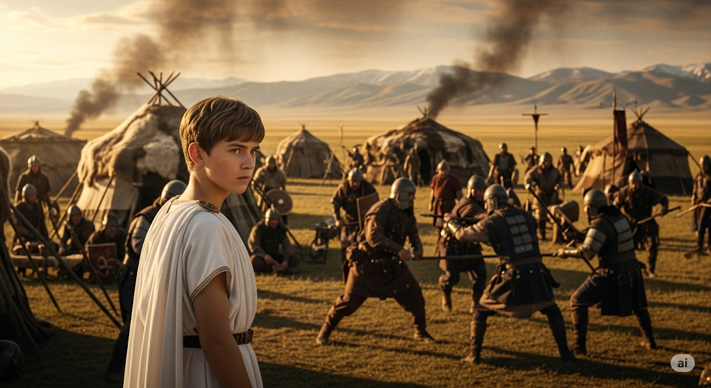 Аэций как молодой заложник у гуннов