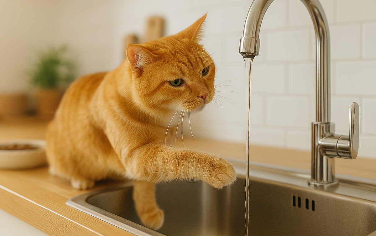 Почему кошки выбирают кран вместо миски? 🐱💦 Тайны их инстинктов раскрыты! / Изображение: AlphaPet