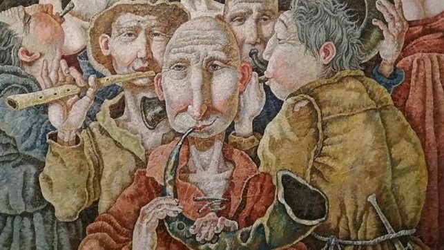 Сергей Меренков "Душевные духовные", 2021, холст, масло, 120х116, фрагмент