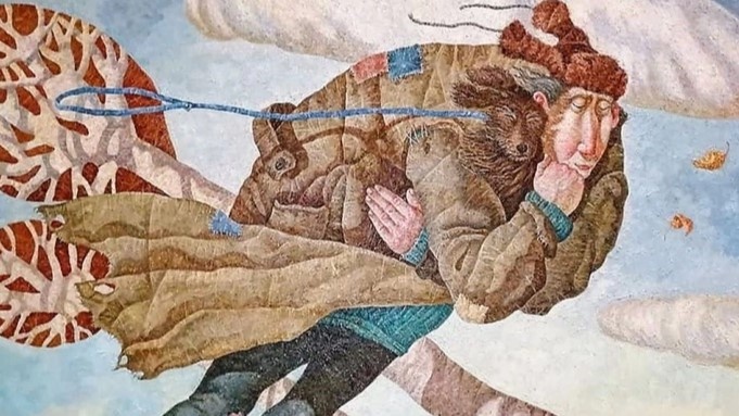 Сергей Меренков "Теплые отношения", 2019, холст, масло, 107х122, фрагмент 