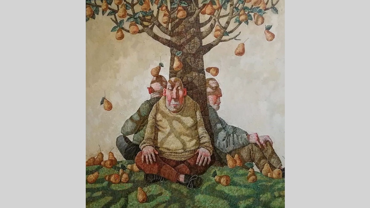 Сергей Меренков "Познающие древо по плодам его", 2020, холст, масло, 113х110