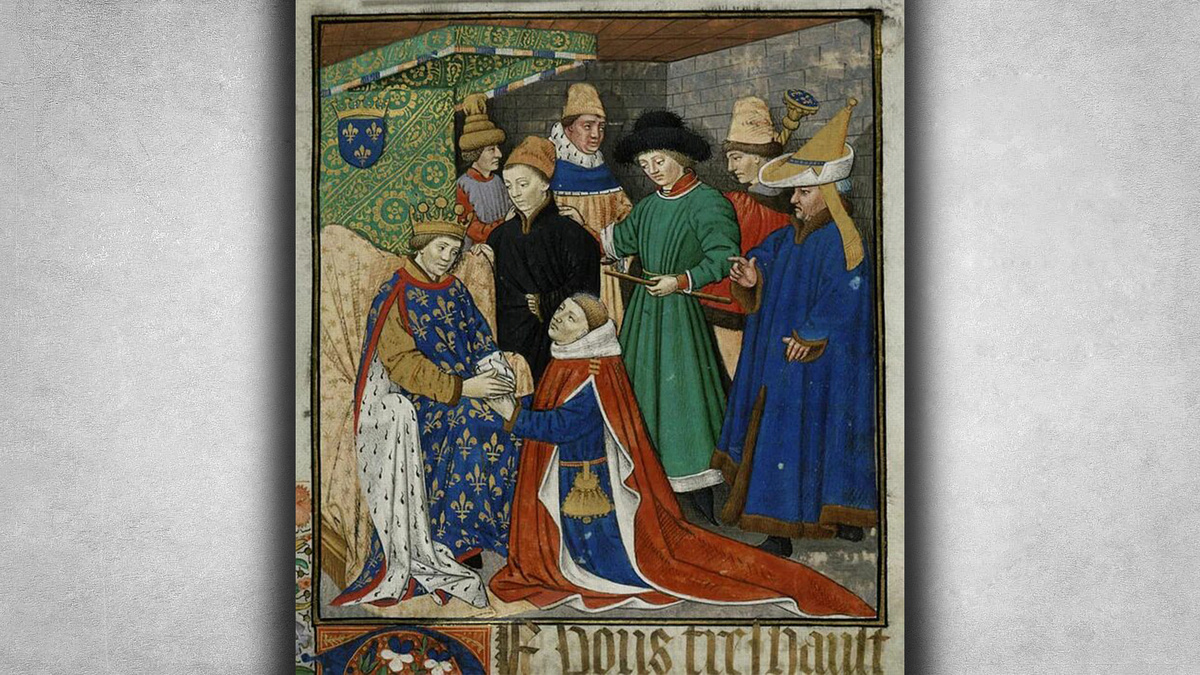 Средневековая миниатюра принесения оммажа