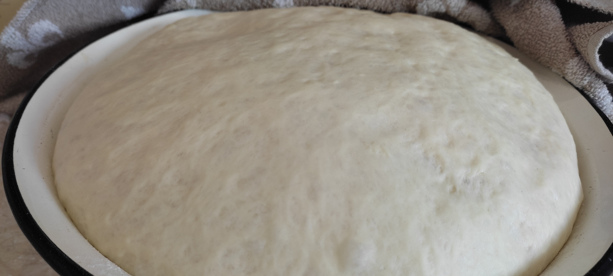 Тесто увеличилось в 3 раза.