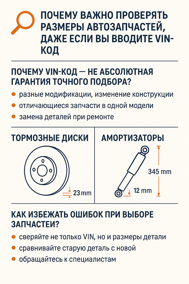 размеры запчастей