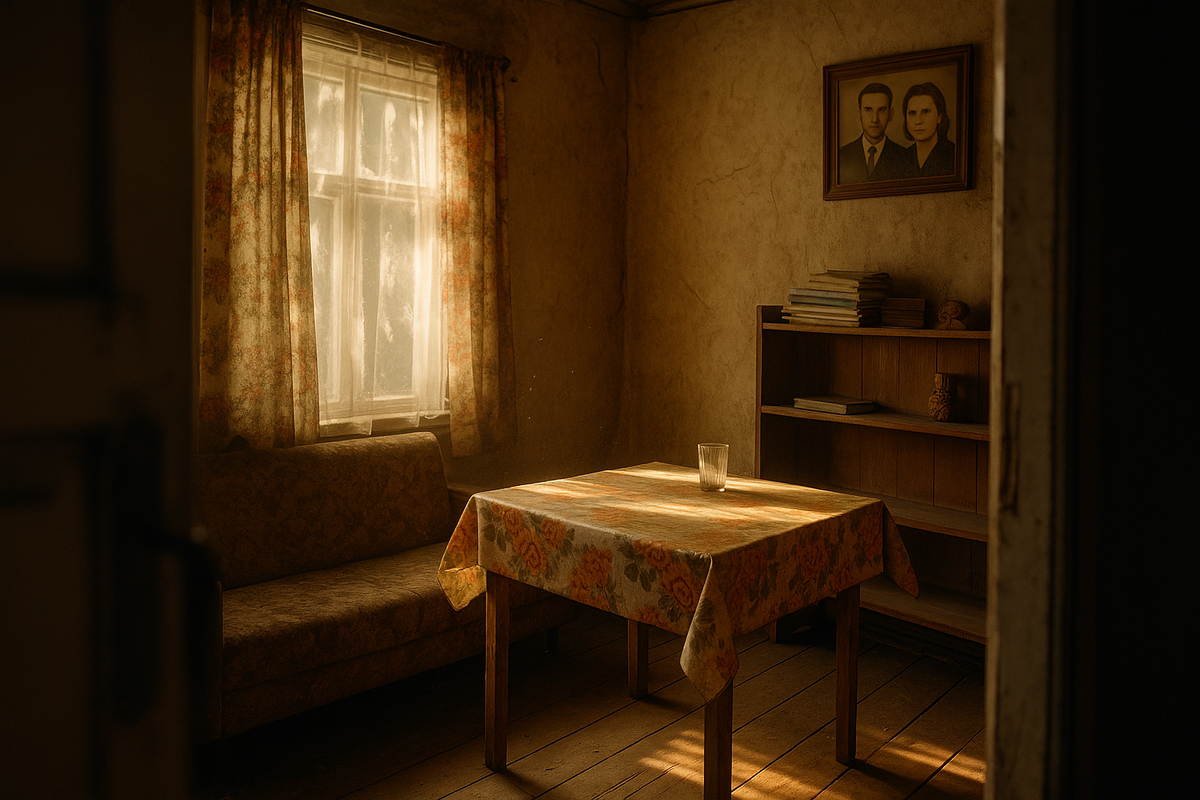 Зритель почувствует, что здесь действительно "не грабили, не сжигали, не выносили. Только время аккуратно стерло краски", а личные вещи бережно хранят память о хозяевах, которые "просто вышли на минуту". Пыль в лучах света, выцветшие ткани и нетронутые тетради на полке создадут тот самый "запах времени".