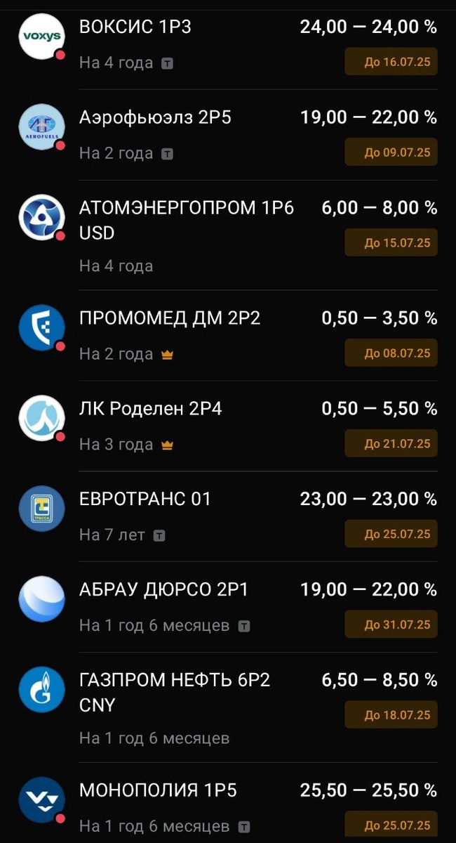 готовятся выпуски к размещению в июле 2025 г.