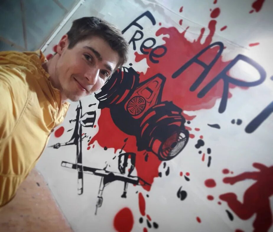 Граффити в мастерской Ивана Плотникова, 2017 год