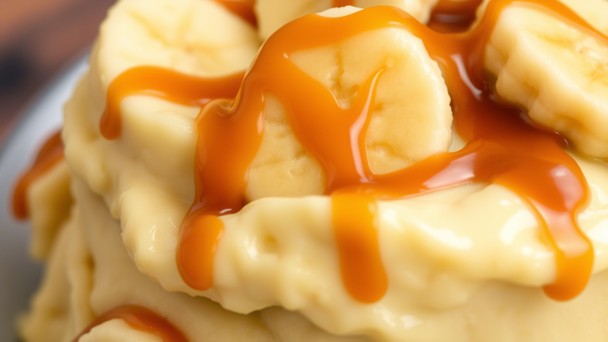 Банановый пудинг с карамельным соусом