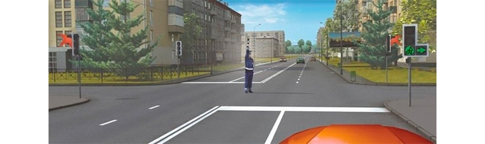 Рука вверх: движение запрещено всем, кроме автомобилей, завершающих маневр.