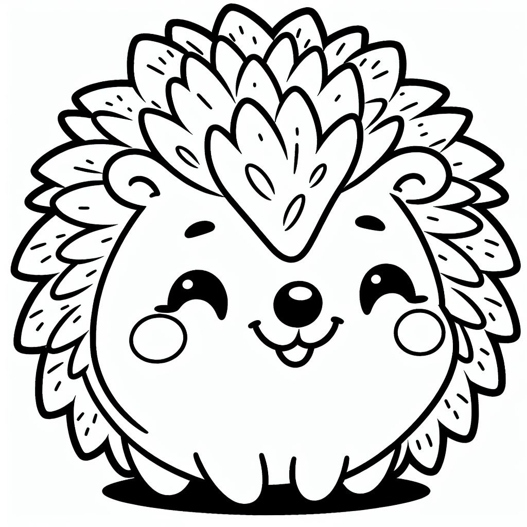 Раскраска маленький ёжик улыбается.