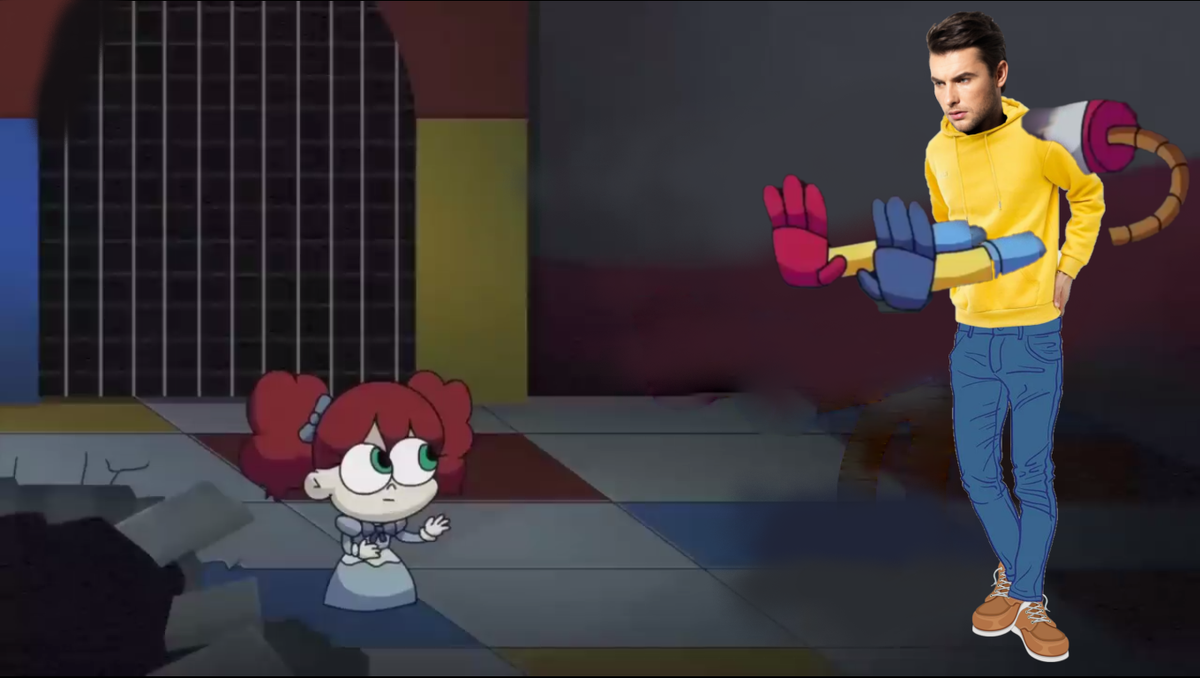 Тони и Поппи у провала в полу. Иллюстрация моя