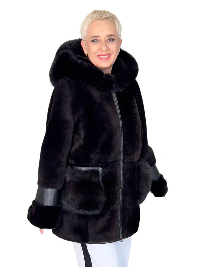 Переделка пальто из овчины и песца в куртку. Ателье Ирины Берзиной.