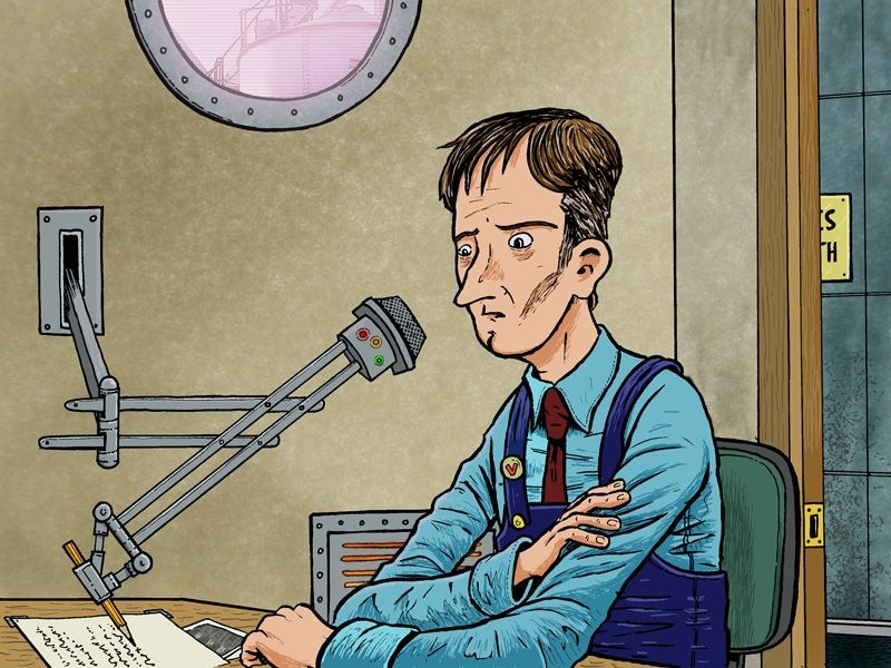 «Кроме самых коротких заметок, он все диктовал в речепис». Художник Мэтт Вигл проиллюстрировал книгу Джорджа Оруэлла «1984».