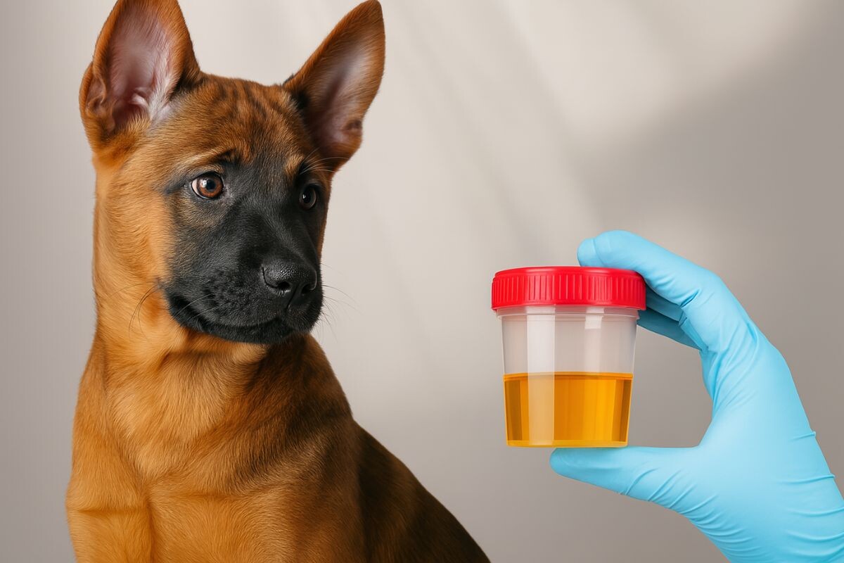 Собака и баночка мочи 