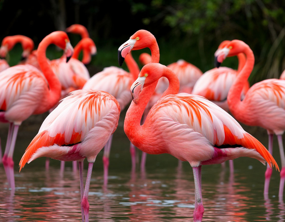 розовые фламинго