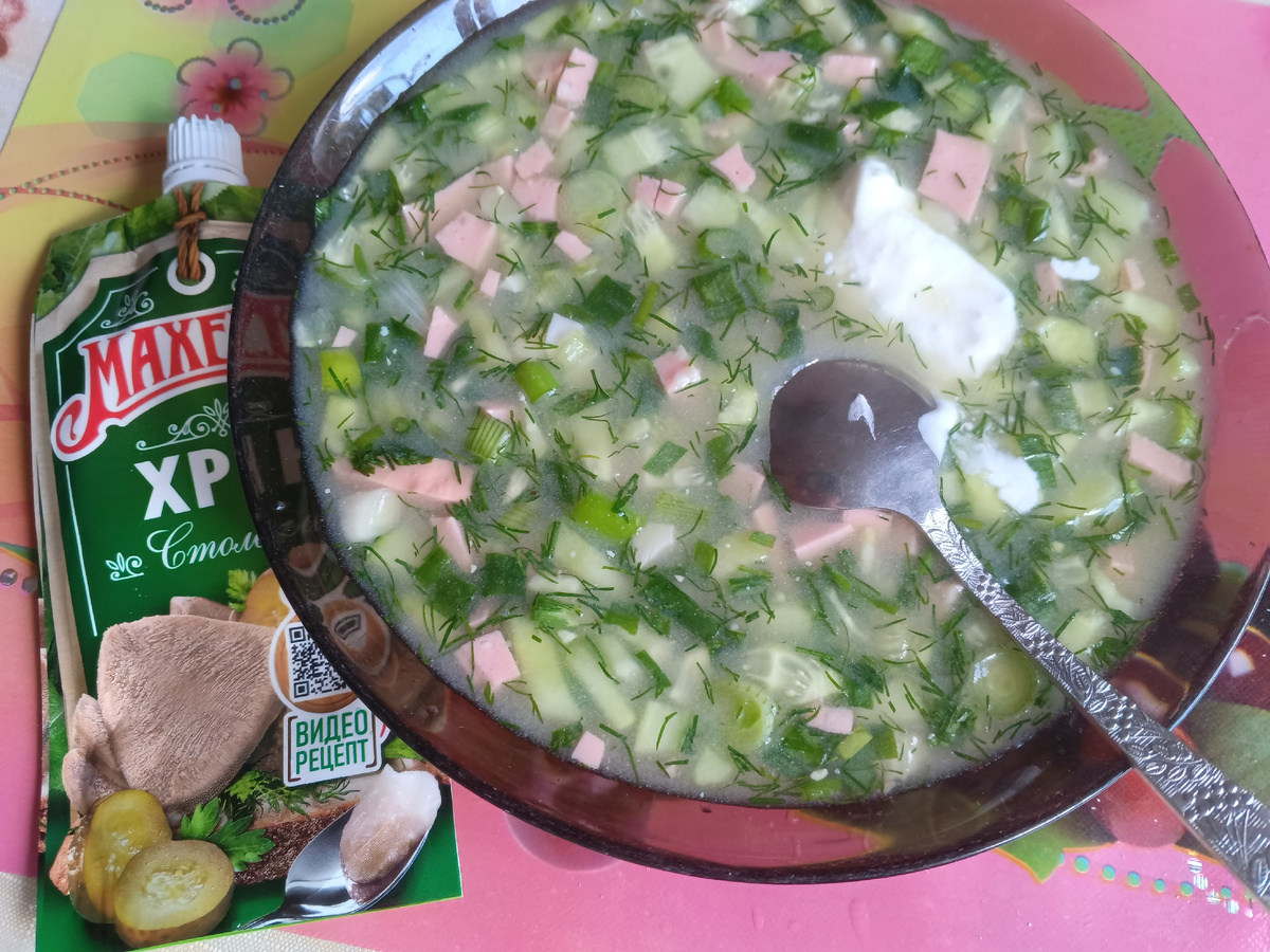 фото автора: окрошка как раз и сделана в этот раз на домашнем квасе