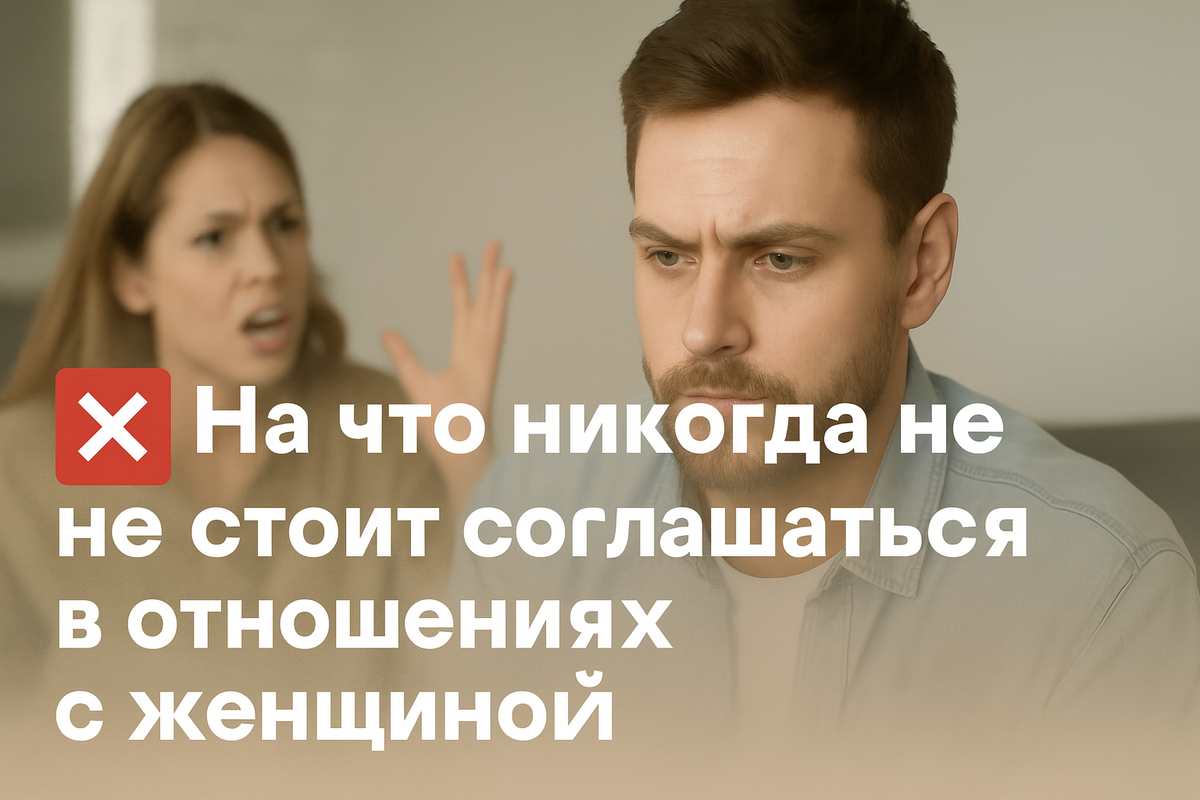 На что никогда не стоит соглашаться в отношениях с женщиной