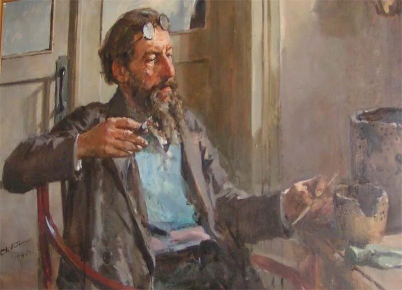 Портрет первого директора Моршанского музея  Петра Петровича Иванова кисти художника Ф.Кличко. 1940 год. Фото из открытого источника.