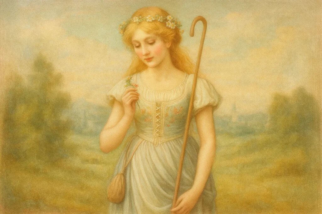   Анхен из Тарау по представлению нейросети. Сделано на основе памятника Анхен из Тарау в Мемеле-Клайпеде