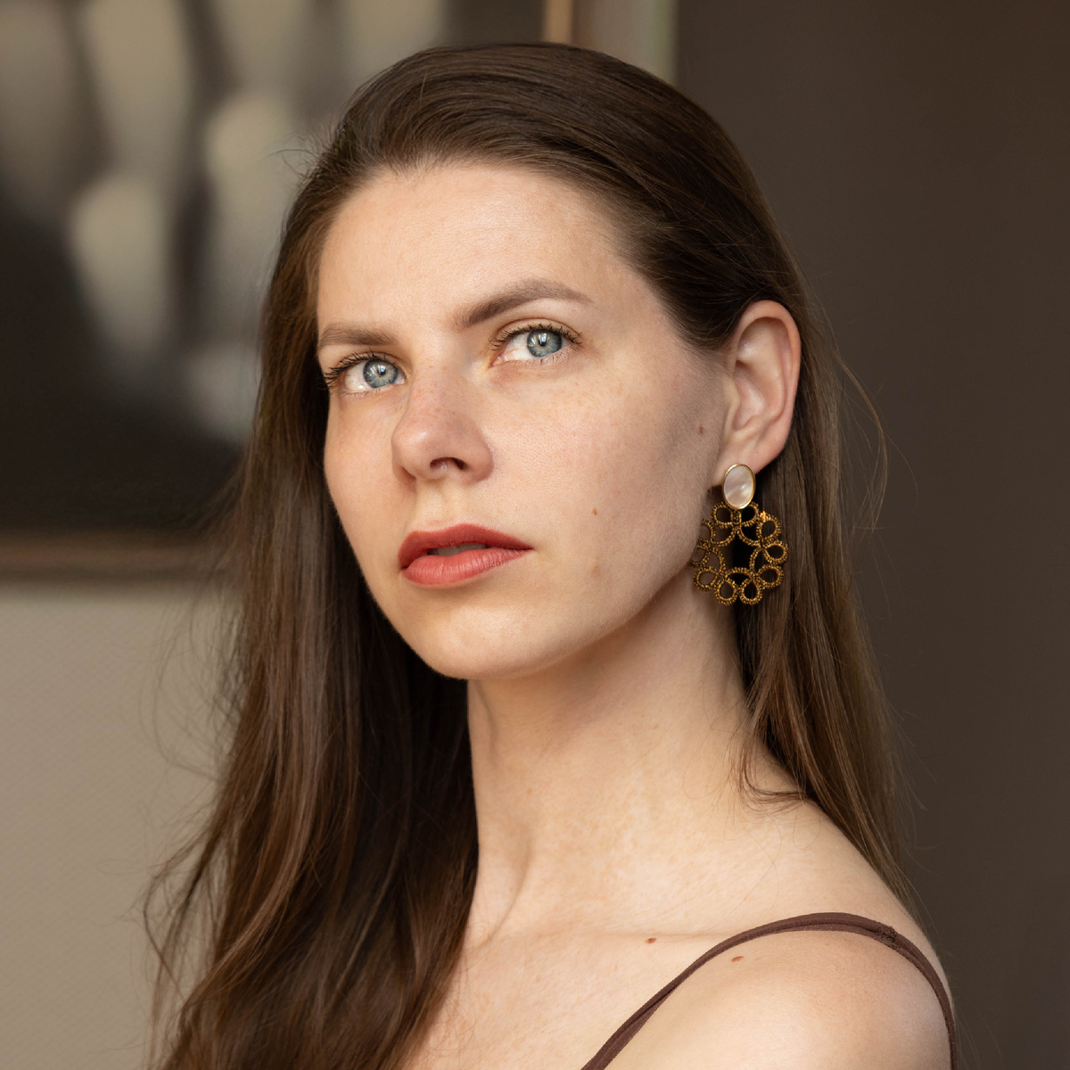 Серьги в технике фриволите. Автор: Анастасия Богданович