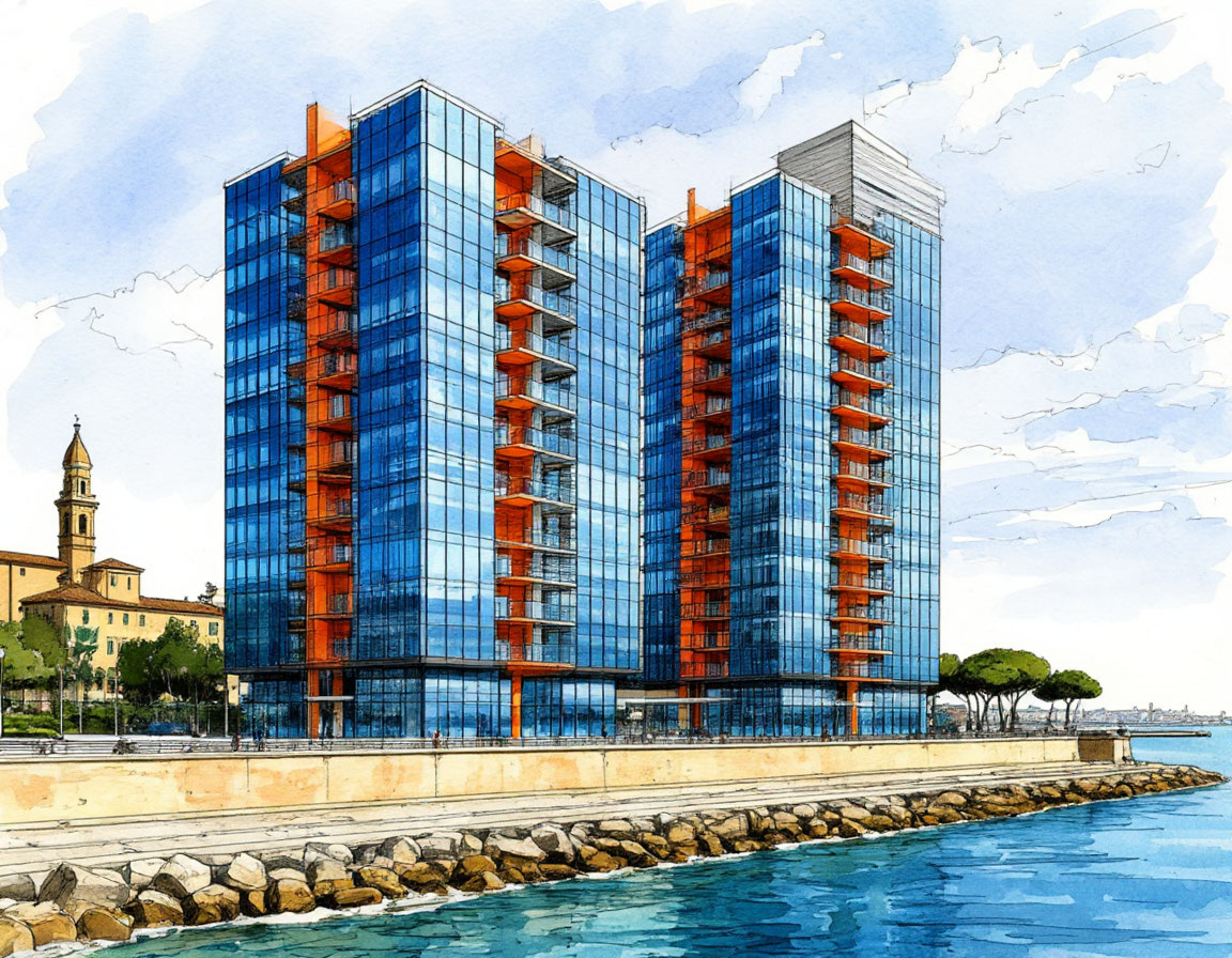 Первый эскиз комплекса Золотая Бухта в Анапе 2004 год