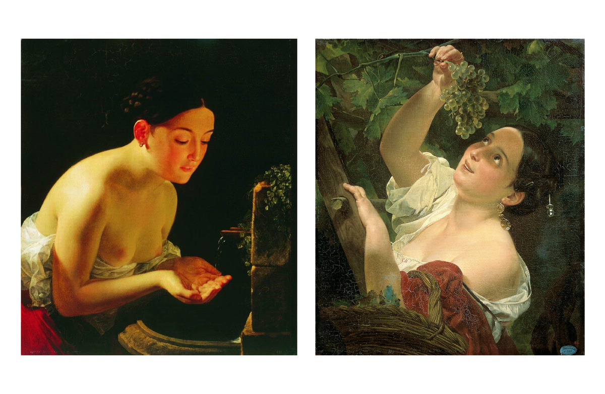 Слева – Карл Брюллов. Итальянское утро. 1823; справа – Карл Брюллов. Итальянский полдень. 1827