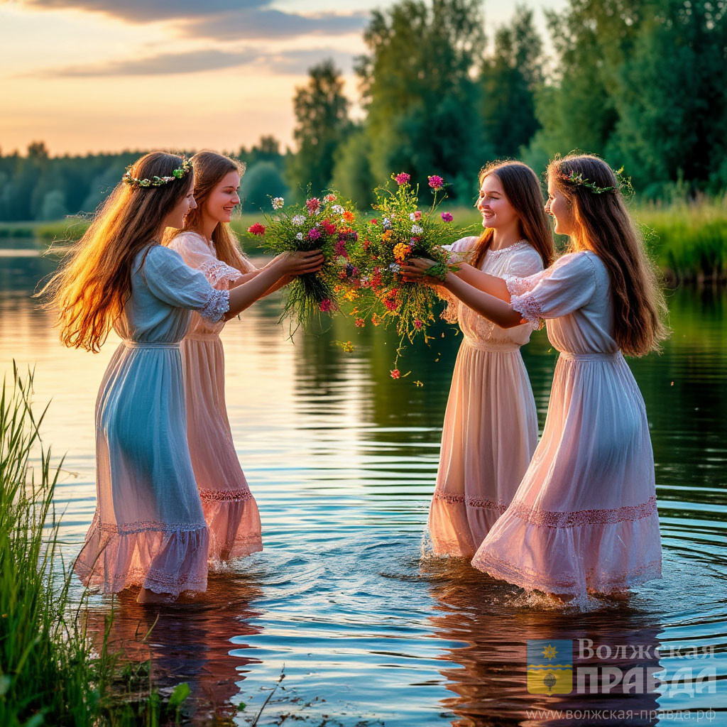 Изображение сгенерировано с помощью нейросети Шедеврум и носит иллюстративный характер📷    Букет нельзя – венок можно: как предки волжан готовились к празднику Ивана Купала
