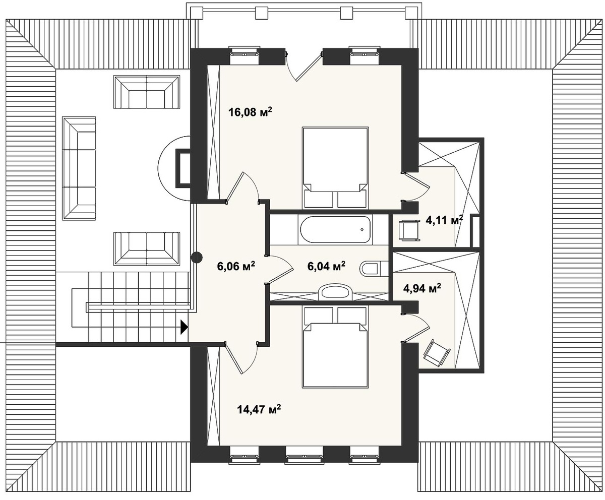 Наверху - две детских