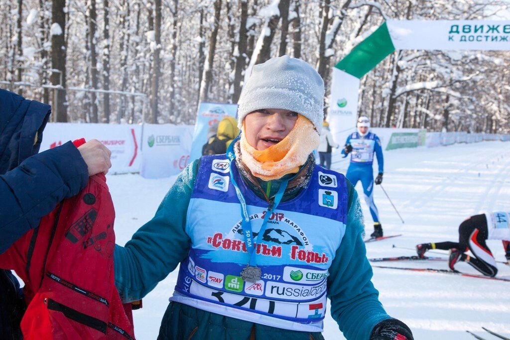 Первый лыжный марафон в Самаре. Мороз - 18,  скромно сказать что было не просто 