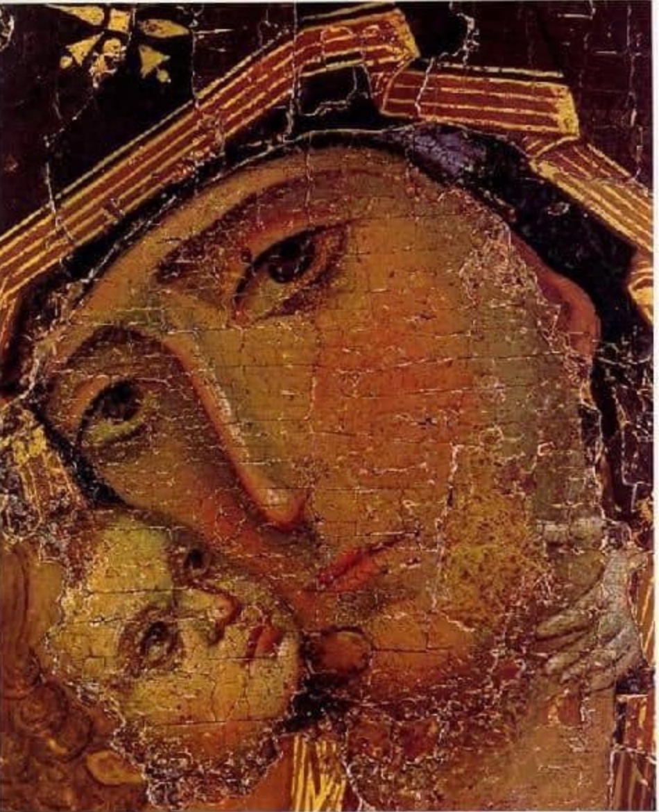 Владимирская икона Божией Матери. Фрагмент. Изображение из открытых источников.