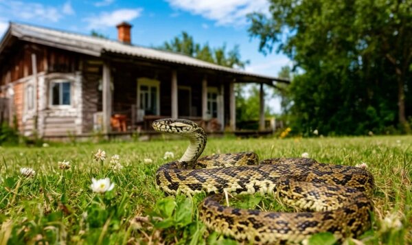 Как отличить ядовитую змею от безопасной на дачном участке. Фото © «Шедеврум»