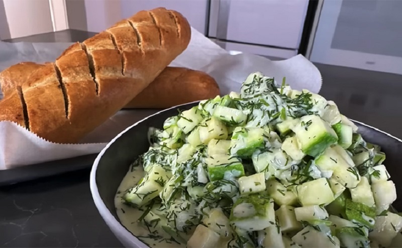 Самый вкусный летний салат из молодых кабачков