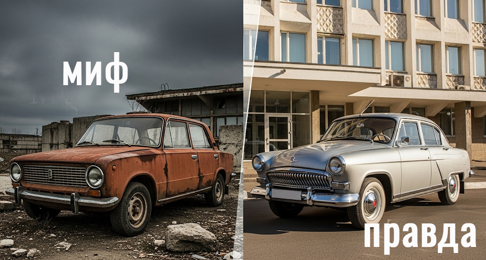 Один из мифов в СССР не было автопрома ездили на консервных банках (авт.коллаж)