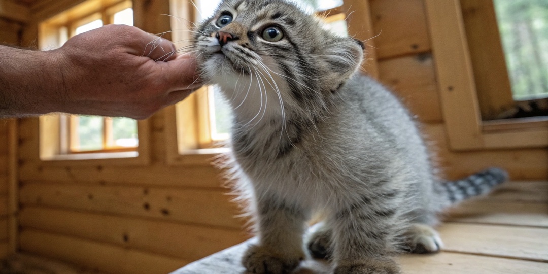 Детёныша манула Дашку нашли едва живой под вагончиком. Как степной котёнок обиделся на человека
