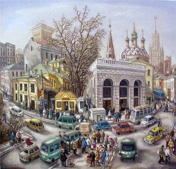 Таганская площадь. Художник Сергей Волков.