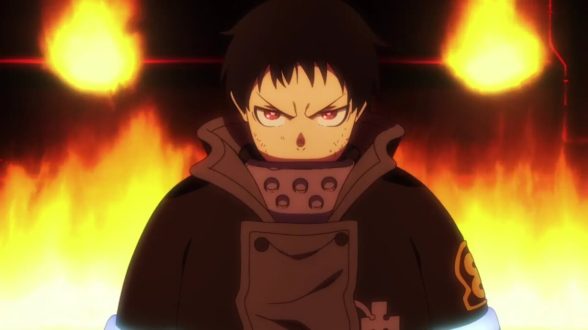 Кадр из аниме «Пламенная бригада пожарных»   📷