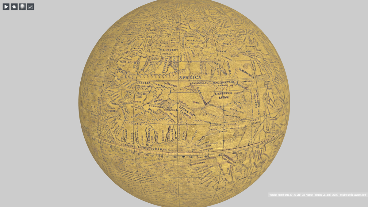 Африка на глобусе 1527 года