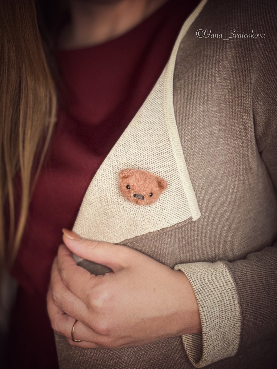 Брошка в стиле мишки Тедди