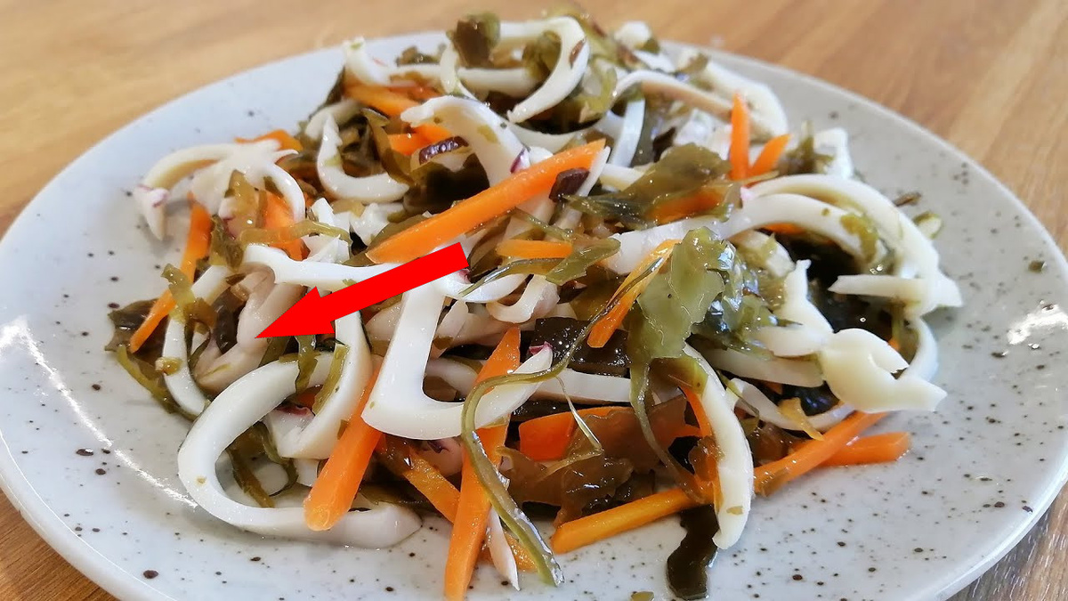    Секрет рыбаков Владивостока салат из морской капусты с кальмаром