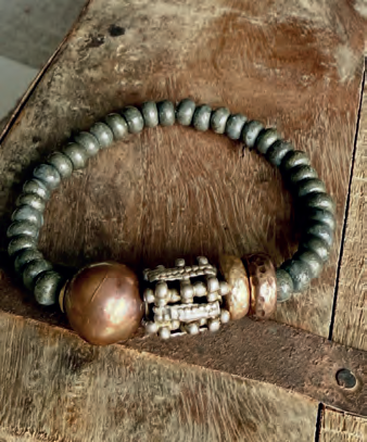 Браслет, яшма, пирит