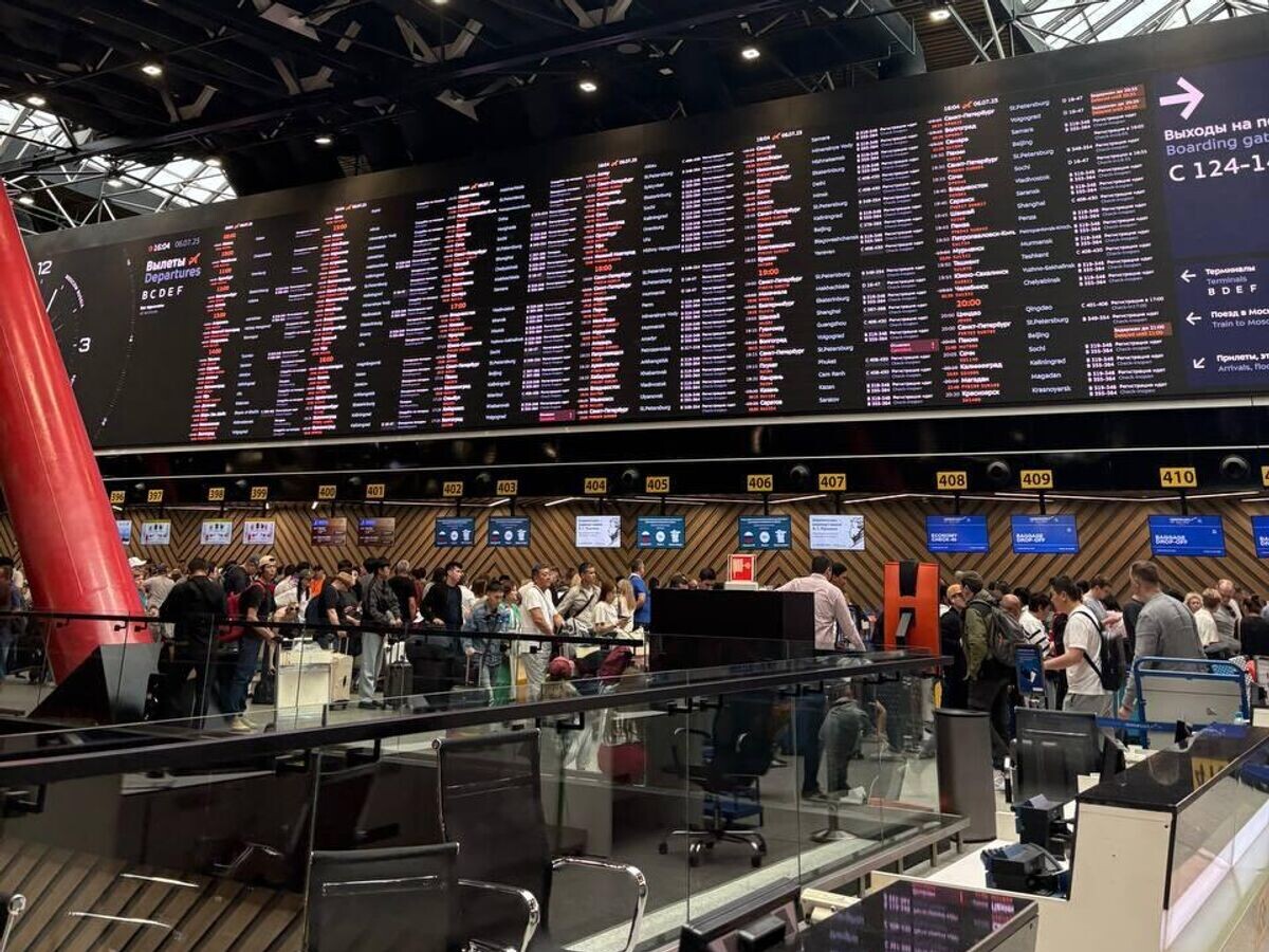    Обстановка в аэропорту Шереметьево © Фото : соцсети