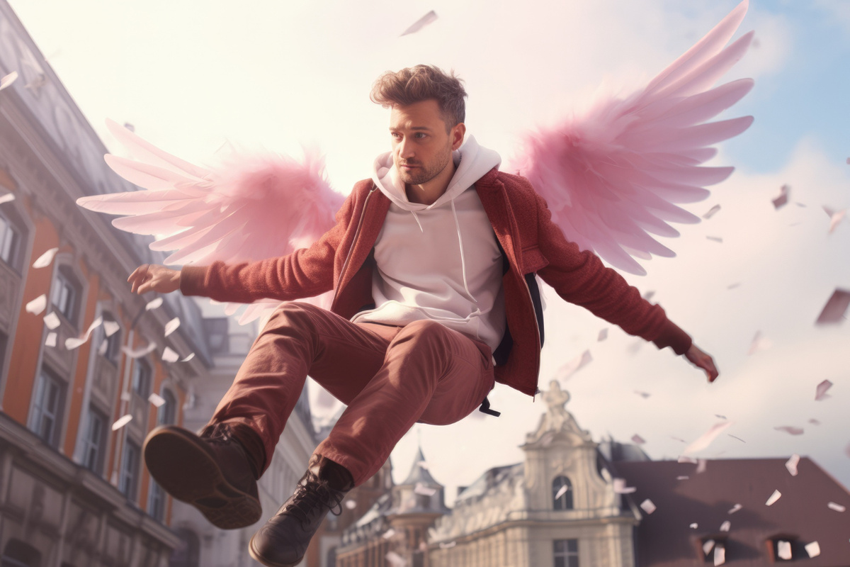 Источник: https://www.freepik.com/free-ai-image/full-shot-man-with-wings-flying_113215622.htm