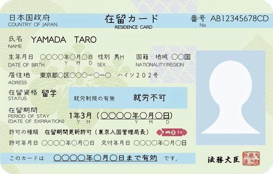 визуальный пример карты резидента со статусом "студент"