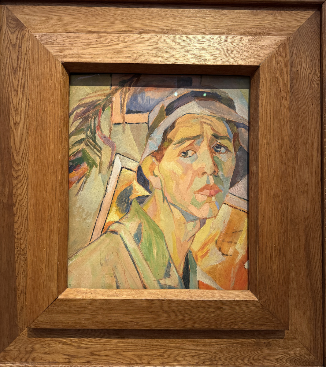 Автопортрет в панаме .  1910-ые.Картон, масло.Курская государственная картинная галерея имени А.А. Дейнеки.SeLF-POrTRAIT IN A PANAMA.HAT .LATC 1910s
Oil on cardboard.The Kursk State Art Gallery name after Aleksandr Deynek